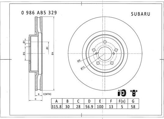 BOSCH 0 986 AB5 329 - Bremžu diski www.autospares.lv