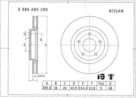 BOSCH 0 986 AB5 290 - Bremžu diski www.autospares.lv