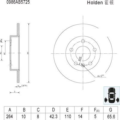 BOSCH 0 986 AB5 725 - Bremžu diski www.autospares.lv