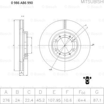 BOSCH 0 986 AB6 990 - Bremžu diski www.autospares.lv