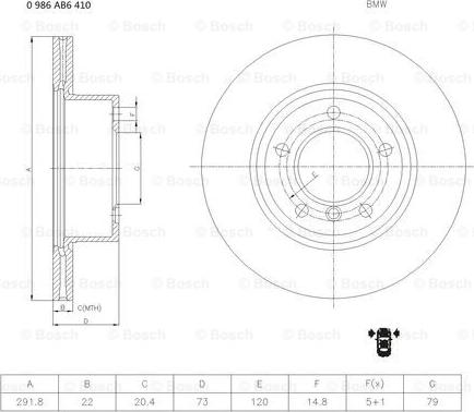 BOSCH 0 986 AB6 410 - Bremžu diski www.autospares.lv