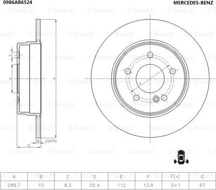 BOSCH 0 986 AB6 524 - Bremžu diski autospares.lv