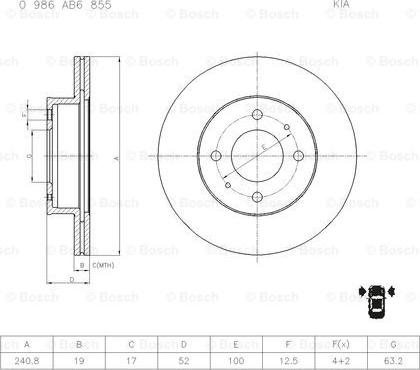 BOSCH 0 986 AB6 855 - Bremžu diski www.autospares.lv