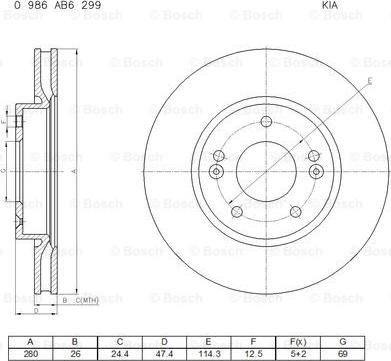 BOSCH 0 986 AB6 299 - Bremžu diski www.autospares.lv