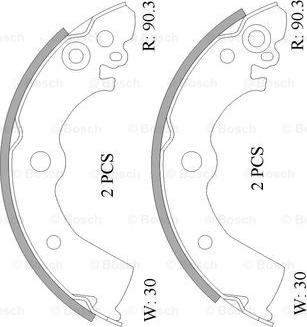 BOSCH 0 986 AB0 047 - Brake Shoe Set www.autospares.lv