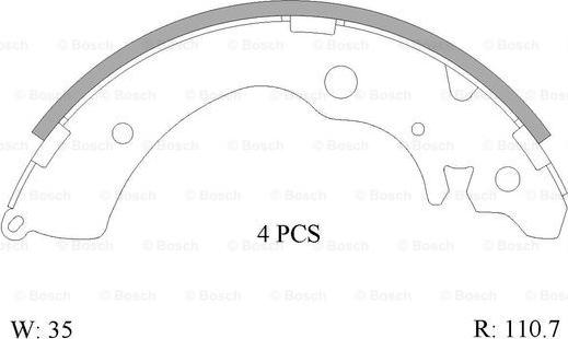 BOSCH 0 986 AB0 003 - Bremžu loku komplekts autospares.lv