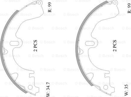 BOSCH 0 986 AB0 089 - Brake Shoe Set www.autospares.lv