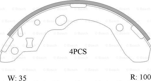 BOSCH 0 986 AB0 162 - Bremžu loku komplekts www.autospares.lv