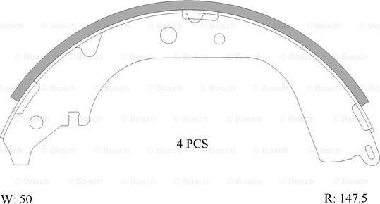 BOSCH 0 986 AB0 105 - Bremžu loku komplekts www.autospares.lv