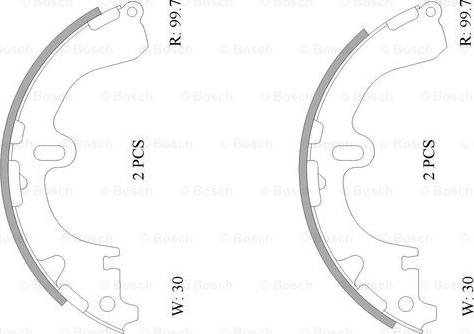 BOSCH 0 986 AB0 107 - Bremžu loku komplekts www.autospares.lv