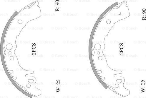 BOSCH 0 986 AB0 119 - Bremžu loku komplekts www.autospares.lv