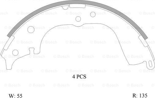 BOSCH 0 986 AB0 115 - Brake Shoe Set www.autospares.lv