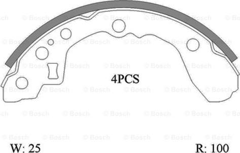 BOSCH 0 986 AB0 138 - Bremžu loku komplekts www.autospares.lv