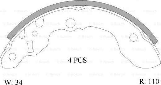 BOSCH 0 986 AB0 856 - Bremžu loku komplekts www.autospares.lv