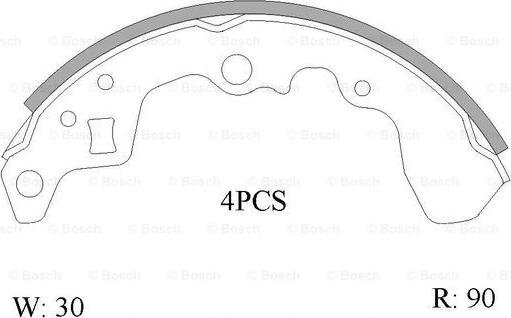 BOSCH 0 986 AB0 850 - Bremžu loku komplekts www.autospares.lv