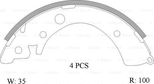 BOSCH 0 986 AB0 805 - Bremžu loku komplekts autospares.lv