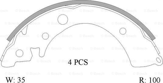 BOSCH 0 986 AB0 801 - Bremžu loku komplekts autospares.lv