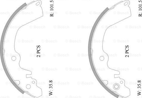 BOSCH 0 986 AB0 835 - Bremžu loku komplekts www.autospares.lv