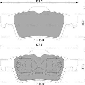 BOSCH 0 986 AB1 444 - Bremžu uzliku kompl., Disku bremzes www.autospares.lv