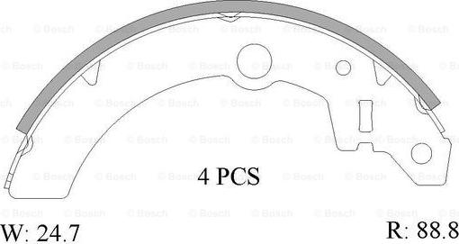 BOSCH 0 986 AB1 555 - Bremžu loku komplekts www.autospares.lv