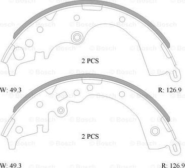 BOSCH 0 986 AB1 506 - Bremžu loku komplekts www.autospares.lv