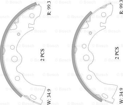 BOSCH 0 986 AB1 580 - Bremžu loku komplekts www.autospares.lv