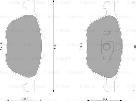 BOSCH 0 986 AB1 005 - Тормозные колодки, дисковые, комплект www.autospares.lv