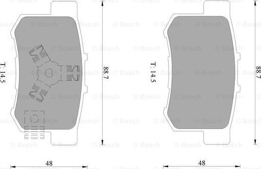 BOSCH 0 986 AB1 380 - Bremžu uzliku kompl., Disku bremzes autospares.lv