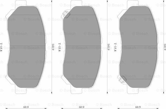 BOSCH 0 986 AB3 562 - Тормозные колодки, дисковые, комплект www.autospares.lv