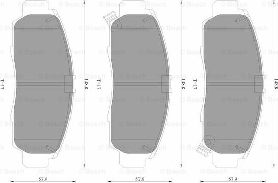 BOSCH 0 986 AB3 500 - Bremžu uzliku kompl., Disku bremzes www.autospares.lv