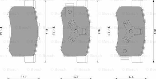 BOSCH 0 986 AB3 525 - Bremžu uzliku kompl., Disku bremzes autospares.lv