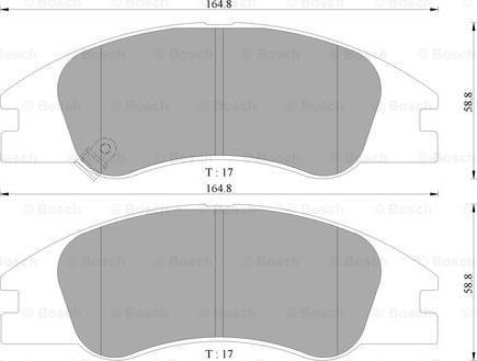 BOSCH 0 986 AB3 058 - Тормозные колодки, дисковые, комплект www.autospares.lv