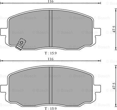 BOSCH 0 986 AB3 057 - Bremžu uzliku kompl., Disku bremzes autospares.lv