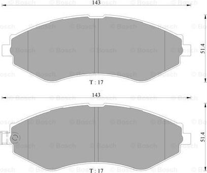 BOSCH 0 986 AB3 061 - Bremžu uzliku kompl., Disku bremzes www.autospares.lv