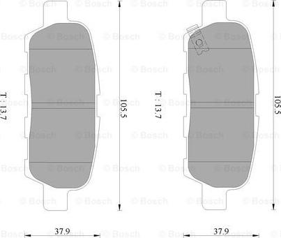 BOSCH 0 986 AB3 104 - Bremžu uzliku kompl., Disku bremzes autospares.lv