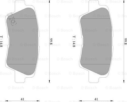 BOSCH 0 986 AB3 100 - Bremžu uzliku kompl., Disku bremzes autospares.lv