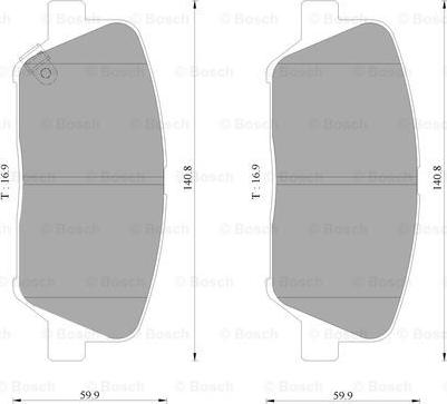 BOSCH 0 986 AB3 108 - Bremžu uzliku kompl., Disku bremzes autospares.lv