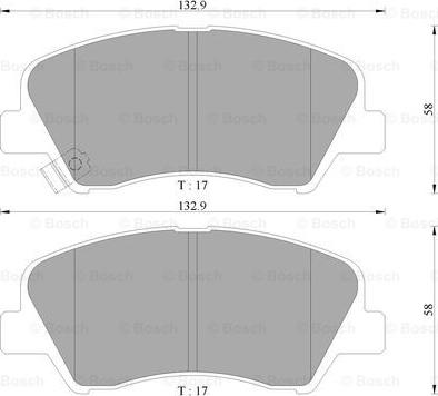 BOSCH 0 986 AB3 107 - Bremžu uzliku kompl., Disku bremzes autospares.lv