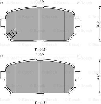 BOSCH 0 986 AB3 125 - Bremžu uzliku kompl., Disku bremzes autospares.lv