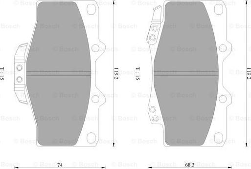 BOSCH 0 986 AB2 057 - Brake Pad Set, disc brake www.autospares.lv