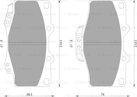 BOSCH 0 986 AB2 321 - Bremžu uzliku kompl., Disku bremzes www.autospares.lv