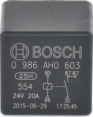 BOSCH 0 986 AH0 603 - Relejs, Darba strāva www.autospares.lv