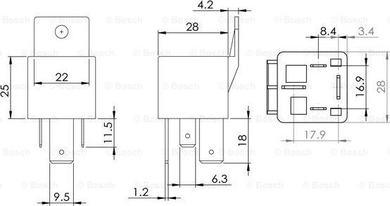 BOSCH 0 986 AH0 080 - Relejs, Darba strāva www.autospares.lv