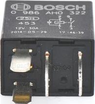 BOSCH 0 986 AH0 322 - Relejs, Darba strāva www.autospares.lv