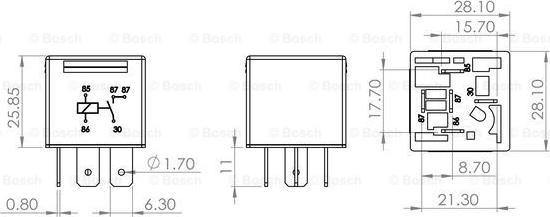 BOSCH 0 986 AH0 251 - Relejs, Darba strāva www.autospares.lv