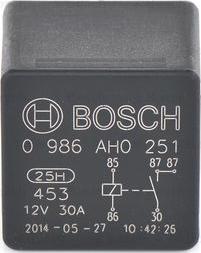 BOSCH 0 986 AH0 251 - Relejs, Darba strāva www.autospares.lv