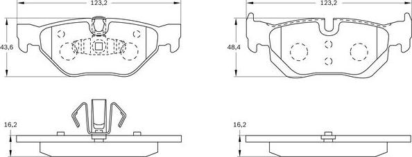 BOSCH 0 986 BB0 993 - Bremžu uzliku kompl., Disku bremzes www.autospares.lv