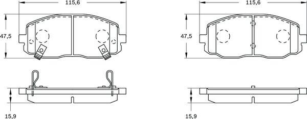 BOSCH 0 986 BB0 905 - Bremžu uzliku kompl., Disku bremzes www.autospares.lv