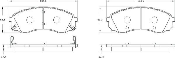 BOSCH 0 986 BB0 925 - Bremžu uzliku kompl., Disku bremzes www.autospares.lv