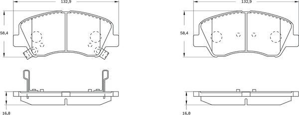 BOSCH 0 986 BB0 498 - Bremžu uzliku kompl., Disku bremzes www.autospares.lv